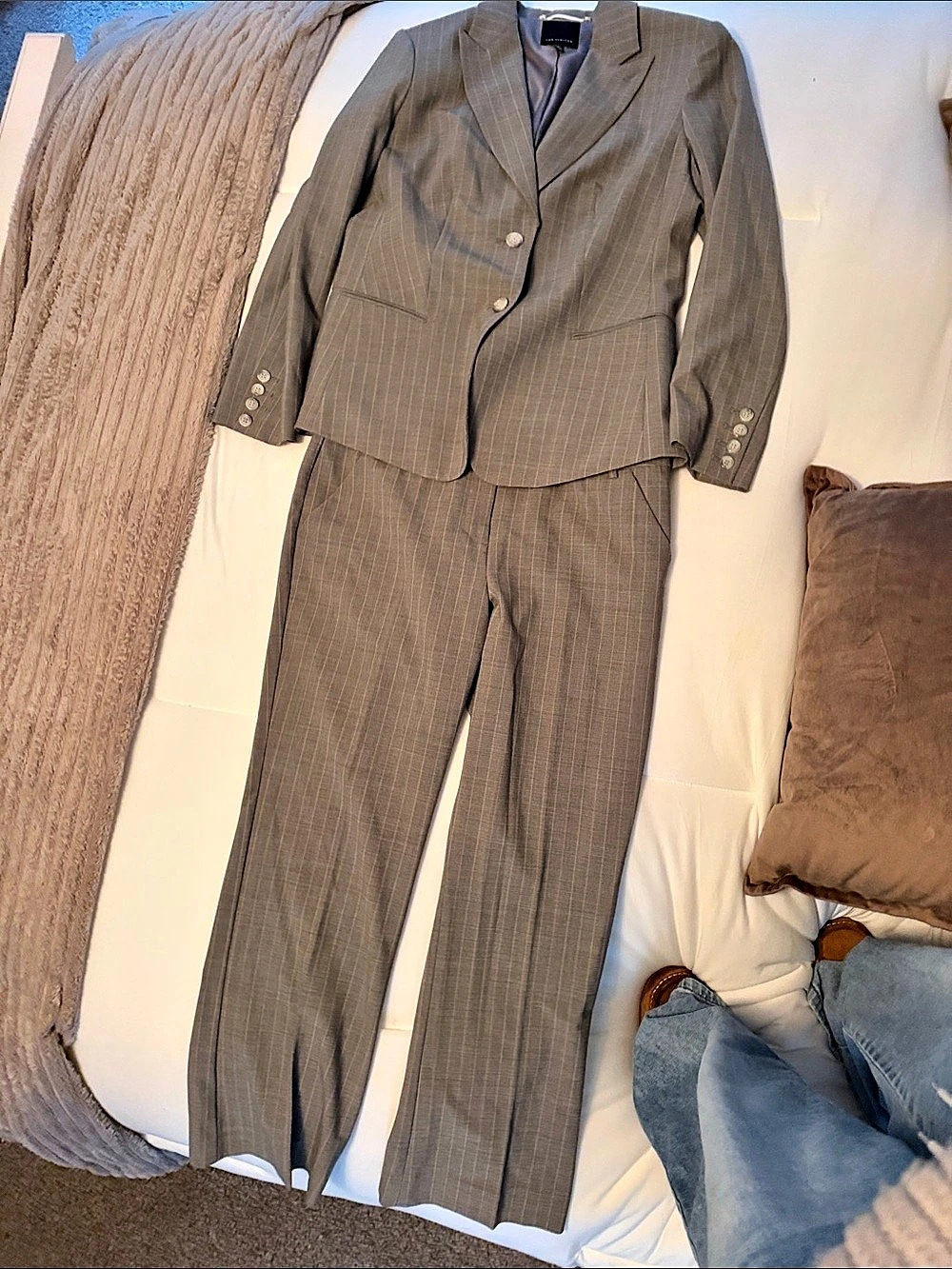 The Limited Gray Pinstripe Suit Set